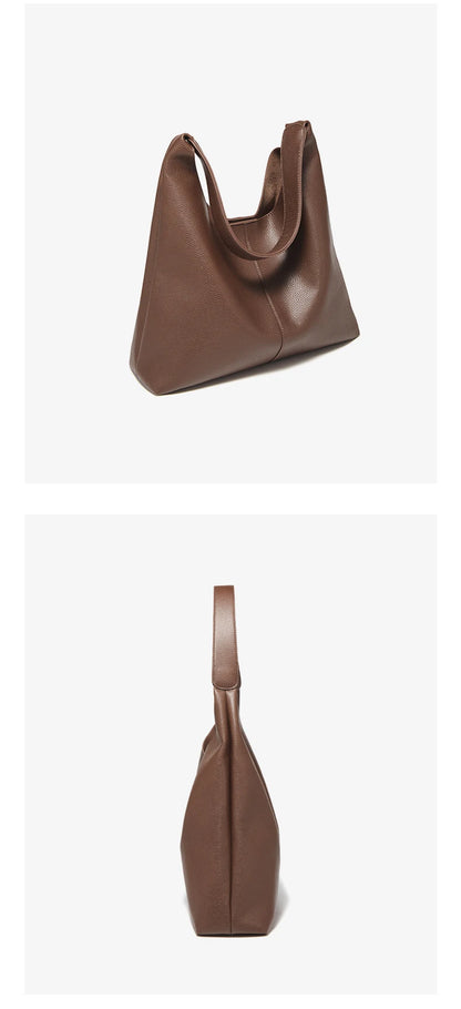 FOXER Minimalism Split Leather Women Shoulder Underarm Bag 2025 New Solid Casual Hobo Bag Female Daliy Tote Bag Purse