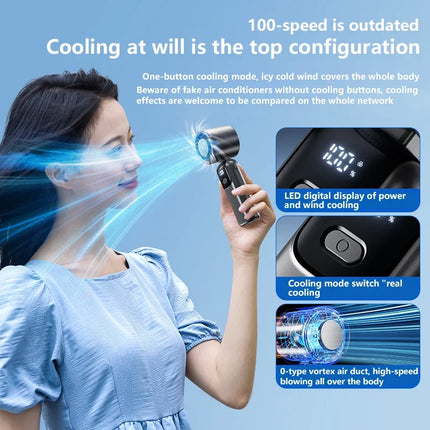 Ventilatore da tavolo USB Lenovo Fast Chill Ice Compress pieghevole/da appendere, con funzione di raffreddamento a ghiaccio, portatile, 100 velocità, Turbo, per esterni