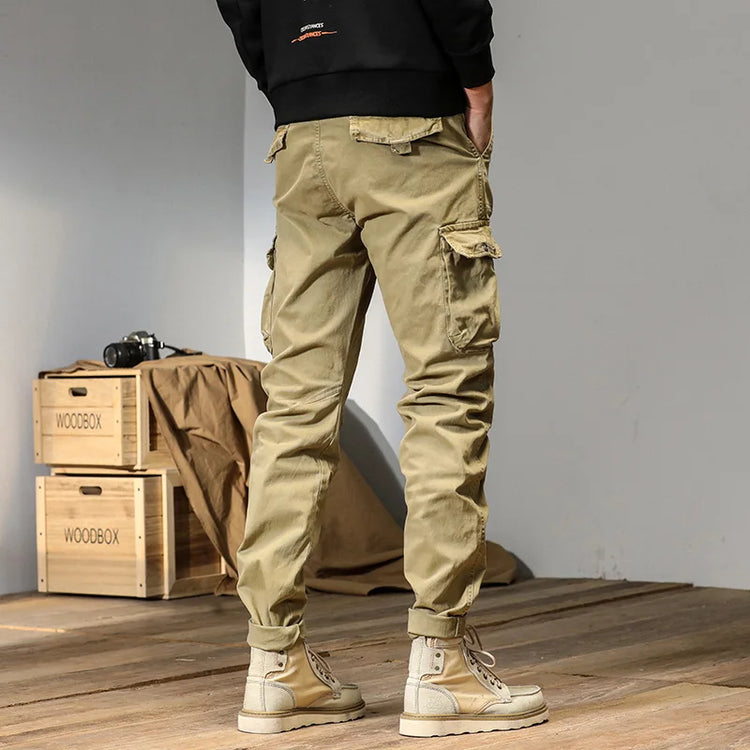 CAAYU American Casual Men'S Work Pants Hip-Hop Fashion Casual Versatile Multi Pocket Design Work Pants Long Pants Men'S Long Pan