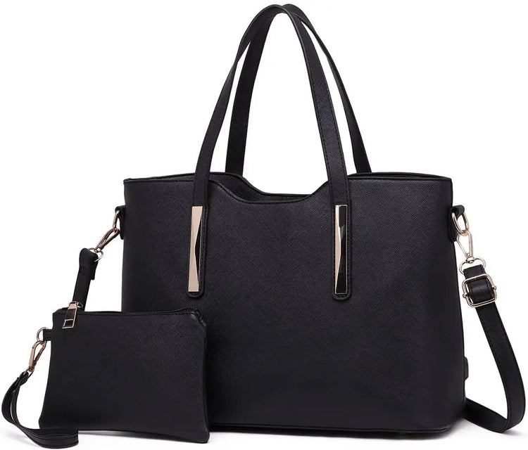 Borsa da donna Miss Lulu di medie dimensioni, elegante borsa a tracolla e borsa a mano, set shopper da 2 pezzi