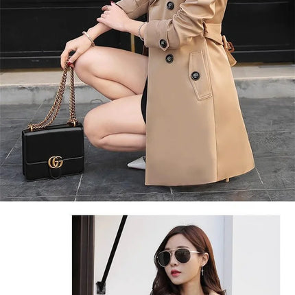 Xiaoxiangfeng Jacket Women2026Spring Autumn Winter New Fashion Windbreaker British Style Long Trench Coat Loose Female Outerwear