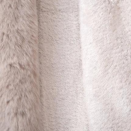 Faux Rabbit Fur Capes Coats Women Plaid Poncho Jackets Tassel Hooded Batwing Sleeves Open Stitch Loose Casual 2025 Autumn Winter