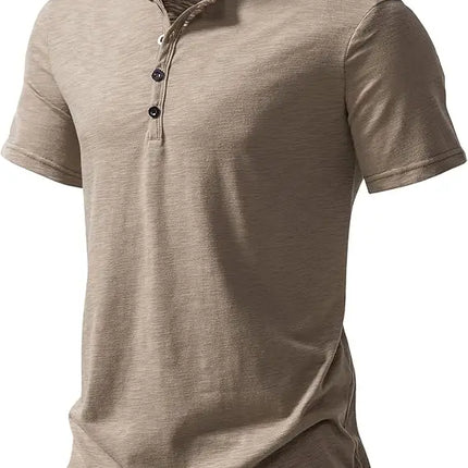 Men's Classic Summer Polo Shirt, Solid Color Casual, Comfortable, Breathable, Stand-Up Collar, Short Sleeve Muscle Sports Top