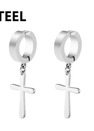 1/16 paia di orecchini a bottone magnetici da uomo in acciaio inossidabile con croce Non penetrante orecchini a cerchio Unisex CZ Magnet Clip on Earring platinumshop
