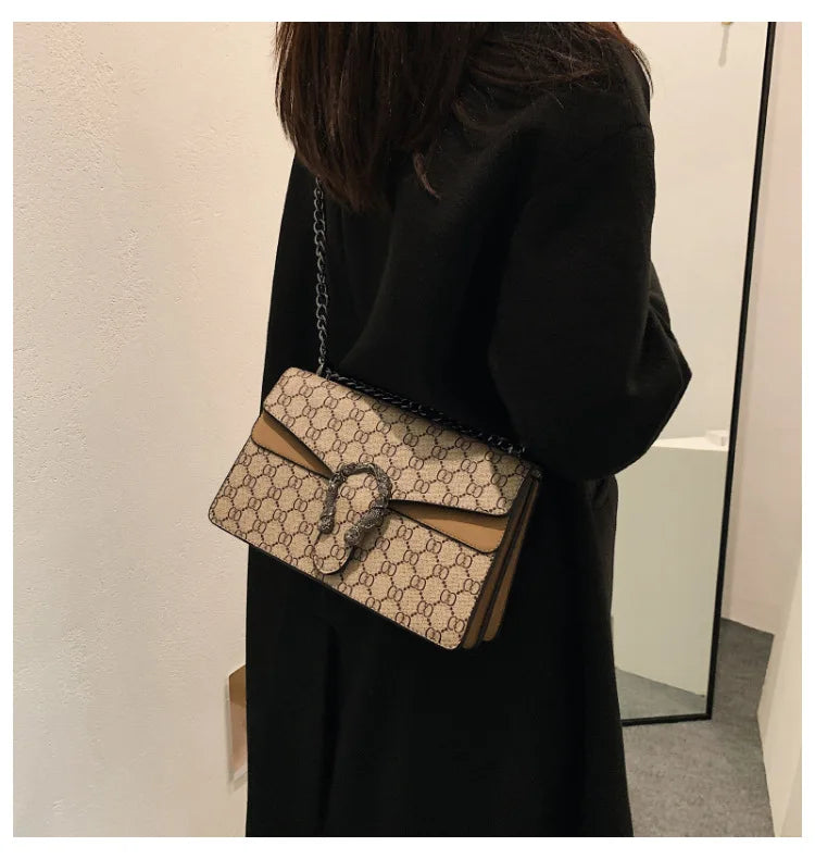 Fashion Popular Women's Bag Trend Brand Retro Chain Shoulder Bag High Quality Ladies Crossbody Bag Designer Luxury Handbag PlatiNum