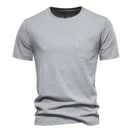 Men's 100% Cotton T-Shirt Soft Casual Fitness Summer Thin T-Shirts Men's Home Wear O-Neck Short Sleeve Solid T-Shirt for Men