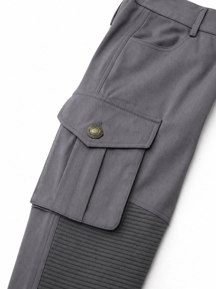 Men 100% Cotton Tactical Cargo Pants Multi‑Pocket Spliced Striped Trousers Spring Autumn Casual Outdoor Long Pants For Male