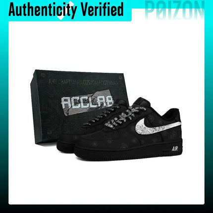 Nike Air Force 1 Skate Shoes Unisex Low-top Black/Silver CW2288-001(Team1921--)