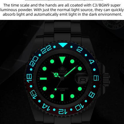 ADDIESDIVE 2025 New Men's Business Watch 200m Water Resistant 8215 Automatic Mechanical Watch Sapphire Crystal Luminous Watch