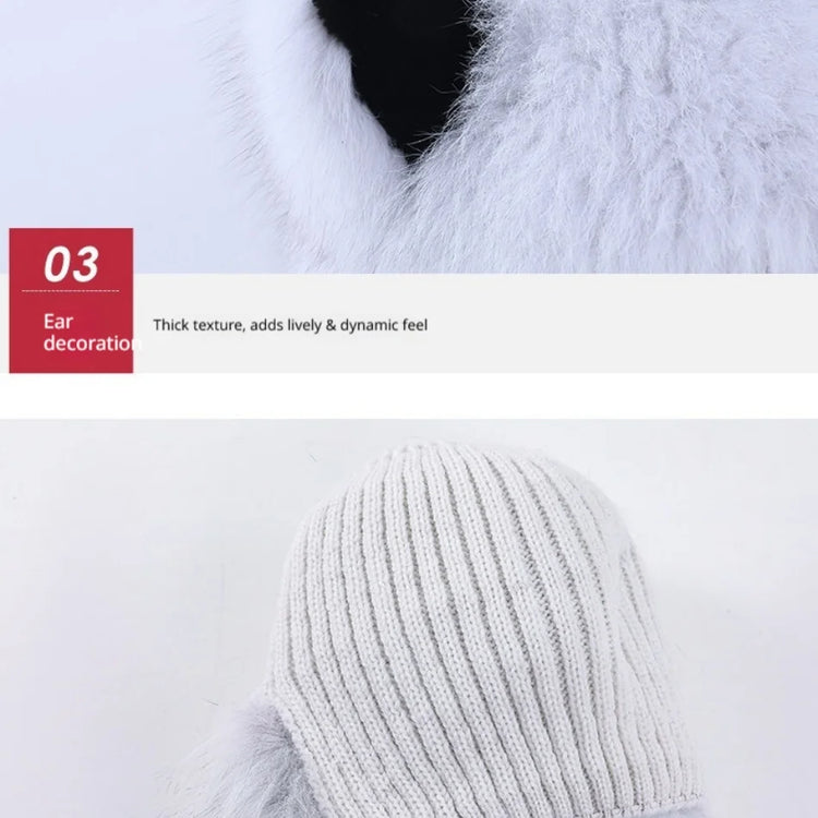 Women's Winter Hats Fox Fur Flight Hats Ushanka Hats For Women Winter Outdoor Windproof And Warm Plush Outdoor Hats For Skiing