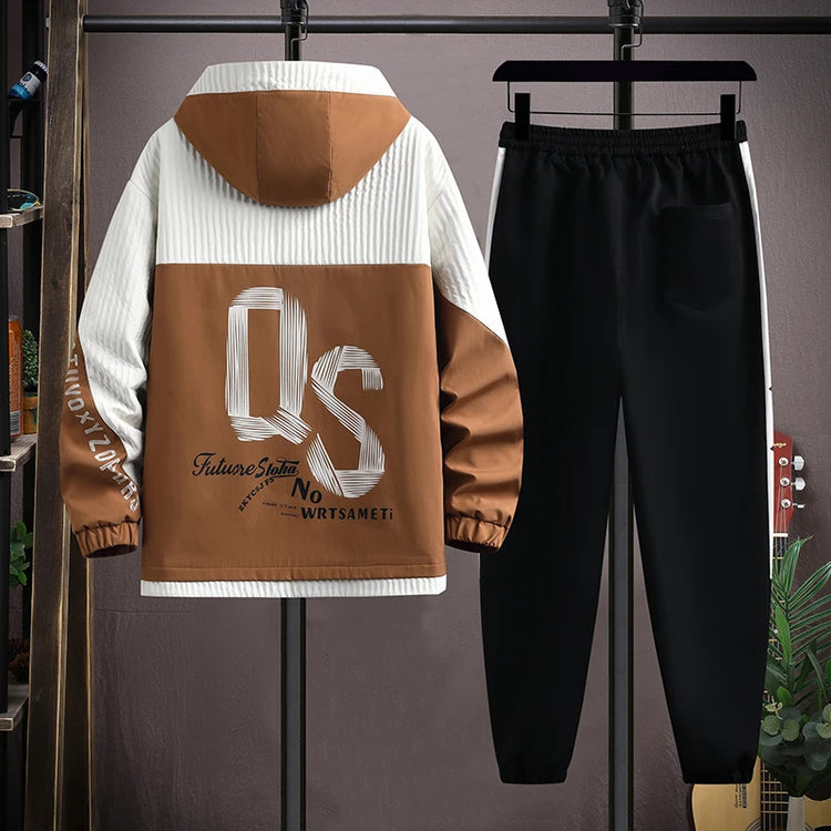 2025 Spring Casual Jackets Sportswear+Pants Men's Sets Korean Style 2 Piece Sets Men Streetwear Fitness Male Tracksuit