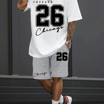 Abito da uomo alla moda alla moda 26 numeri con stampa modello girocollo pantaloncini a maniche corte completo moda casual comodo e traspirante platinumshop