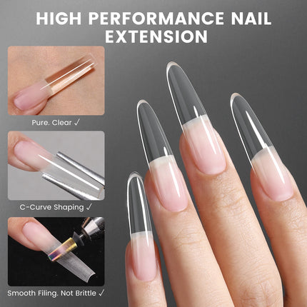 Original YOKEFELLOW Sandwich Dual Nail Form Short Stiletto Nail Extension Form 240pcs Top Form Bottom Form For Quick Nail Extensions IM222
