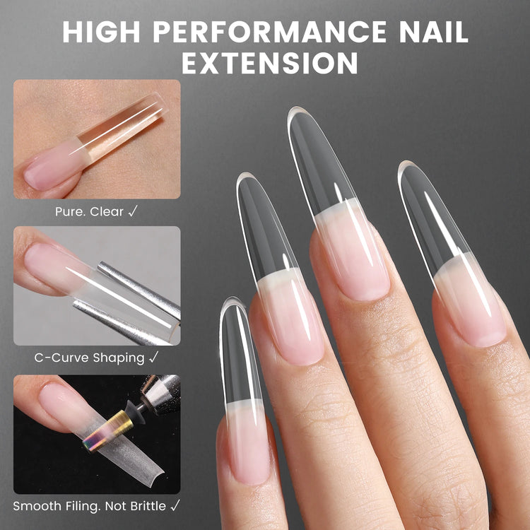 Original YOKEFELLOW Sandwich Dual Nail Form Short Stiletto Nail Extension Form 240pcs Top Form Bottom Form For Quick Nail Extensions IM222
