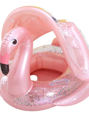 Rooxin Flamingo Nuoto Cerchio Bambino Infantile Galleggiante Piscina Anello di Nuoto Con Parasole Sedile Galleggiante Estate Spiaggia Piscina Festa Giocattoli