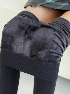 Colorful Fleece Lined Tights Women Winter Thermal Pantyhose Polar Skin Black Effect Stockings Leg Warmers Thick Opaque Leggings