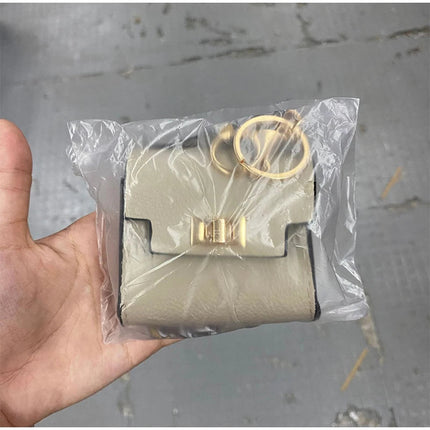 Brand Fashion Coin Purse Luxury Simple Flip Small Bag High-end Bag Pendant Exquisite Lock Silk Scarf Mini Lipstick Headphone Bag PlatiNum