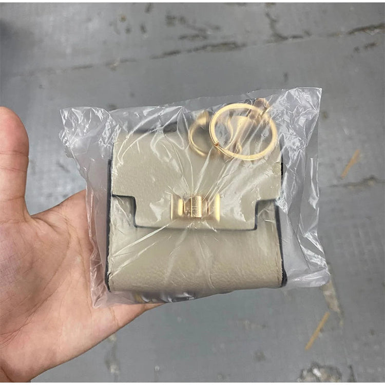 Brand Fashion Coin Purse Luxury Simple Flip Small Bag High-end Bag Pendant Exquisite Lock Silk Scarf Mini Lipstick Headphone Bag PlatiNum