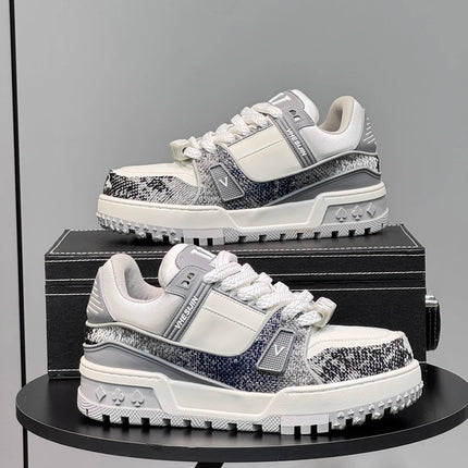 Autumn new trendy brand chubby shoes lace-up low-top casual thick-soled shoes