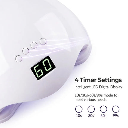 Professional Gel UV LED Nail Dryer Smart Infrared Auto Sensor 99s Low Heat Mode for Sensitive Skin Digital Display Fast Curing Nail Lamp for Home DIY Salon Manicure