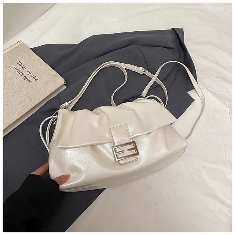 Borse tote con coulisse pieghettate a nuvola in morbida pelle Borsa a tracolla singola casual di grande capacità da donna Borsa sotto le ascelle versatile alla moda
