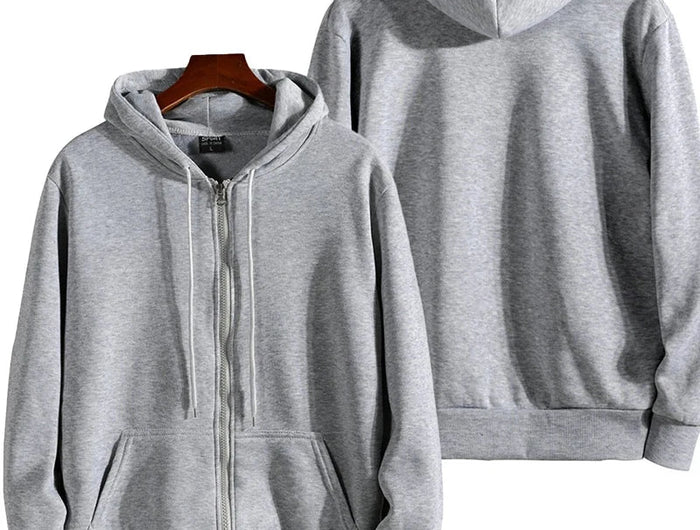 Zipper Hoodies Autumn Winter Men's New Long Sleeve Hooded Sweatshirt Fashion Casual Male Outfit Sportwear Loose Fit Clothes PlatiNum