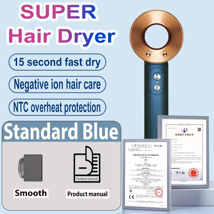 SenCiciMen Professional Hair Dryer Set Hair-care Negative Ion Leafless Hairdryer High Speed Blow Dryer Salon Styling Tool 1600W