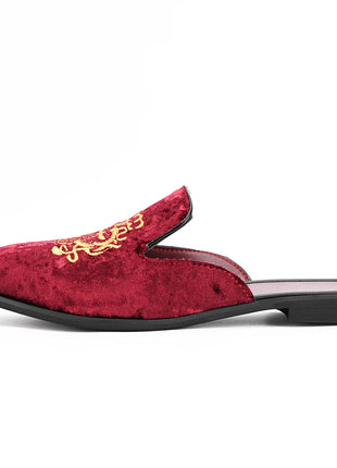 Pantofole antiusura in pelle da uomo Mocassini slip-on in velluto Scarpe da mulo alla moda