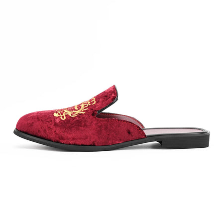 Pantofole antiusura in pelle da uomo Mocassini slip-on in velluto Scarpe da mulo alla moda