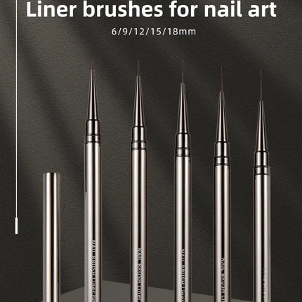 5PCS Nail Art Liner Brushes Hand Painted Brush Acrylic UV Gel Colours Paints Builder Drawing Pen DIY Manicure Design Accessories