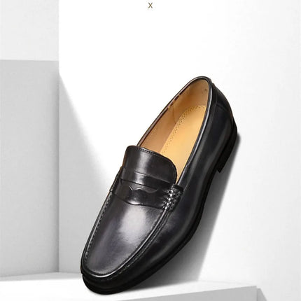Mocassini da uomo di lusso in vera pelle slip on scarpe eleganti da lavoro casual nere scarpe da ufficio per feste di matrimonio da uomo