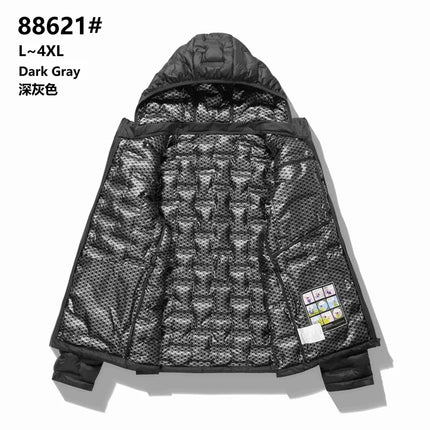 Graphene Self-heating Puffer Jacket Men Solid Windproof Pleated Padded Jackets Brand Classical Warm Winter Down Coat Male Parkas