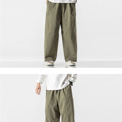 Pantaloni estivi da uomo a gamba larga Pantaloni moda casual solidi leggeri e sottili Harun Pantaloni da jogging larghi da uomo Pantaloni cargo Streetwear Taglie forti 5XL