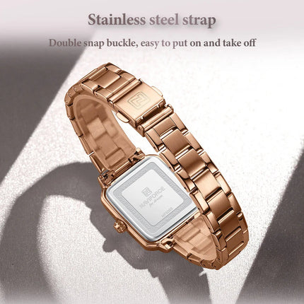 NAVIFORCE Orologio da donna alla moda per donna Orologio da polso da donna casual impermeabile al quarzo in acciaio inossidabile da regalare alla fidanzata 2025 platinumshop