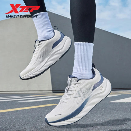 Xtep Cloud Wing 3.0 Men's Running Shoes 2025 Summer New Stability Shock Absorbing Wear Resistant Soft Sole Sneakers 875319110003 PlatiNum
