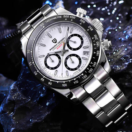 PAGANI DESIGN V2 Orologio da uomo al quarzo con movimento VK63, vetro zaffiro, acciaio inossidabile, impermeabile fino a 100 m, orologio sportivo da uomo PD1644