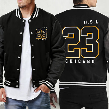 Polk High Number 33 Prints Unisex Jackets Classic Pocket Sportswear Street Fashion Menswear Loose Autumn Baseball Uniform Mens