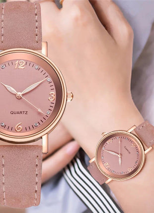 Orologio da donna alla moda con quadrante arabo, cinturino in pelle casual, orologi analogici al quarzo platinumshop