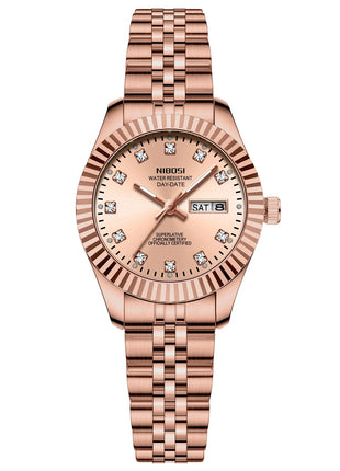 NIBOSI Orologi da donna con diamanti Orologio da donna casual di moda di lusso delle migliori marche Orologio da donna con data settimanale automatica impermeabile Reloj platinumshop