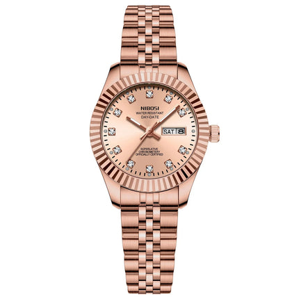 NIBOSI Orologi da donna con diamanti Orologio da donna casual di moda di lusso delle migliori marche Orologio da donna con data settimanale automatica impermeabile Reloj platinumshop