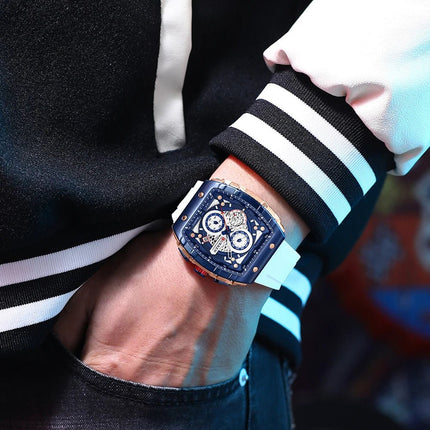 CURREN Orologio da uomo alla moda, marchio unico, design quadrato, lusso, nastro sportivo al quarzo, orologi da uomo impermeabili platinumshop