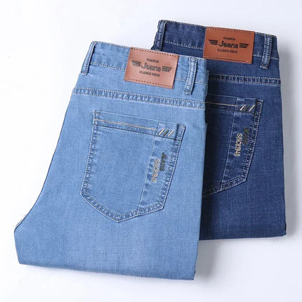 Pantaloncini di jeans da uomo nuovi estivi Moda colore chiaro Casual allentato multi-tasca pantaloni dritti da cinque minuti pantaloncini elastici al ginocchio
