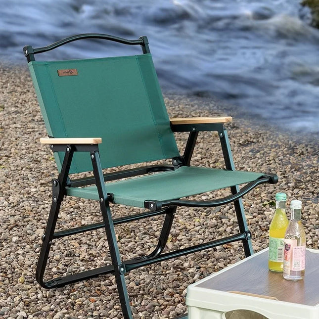 GIANXI Outdoor Summer Camping Folding Chair Green Black Aluminum Frame Ultra-light Portable Fishing Chair BBQ Beach Chair