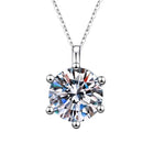Collana classica di lusso super lucida con ciondolo in moissanite a sei artigli Set di orecchini ad anello da 1 carato per set di gioielli da sposa da donna PlatiNum