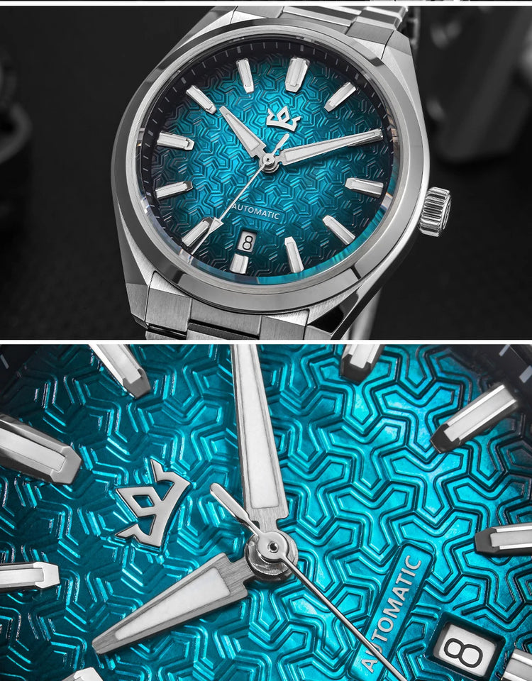 ADDIESKIN K014 Men Automatic Mechanical Watch ST2130 Natural Cameo Shell Relief Dial Sapphire Crystal 40mm 200M Water Resistant