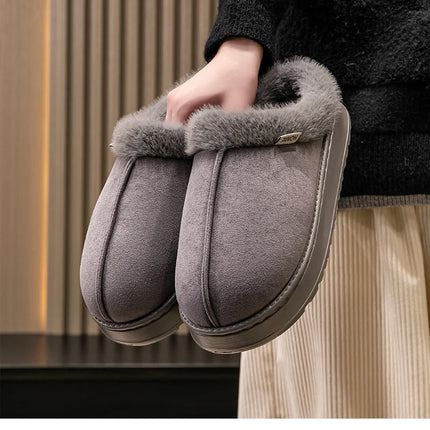 Women Fluffy Slippers for Autumn Winter Indoor EVA Thick Sole Anti-Slip Warm Unisex House Shoes