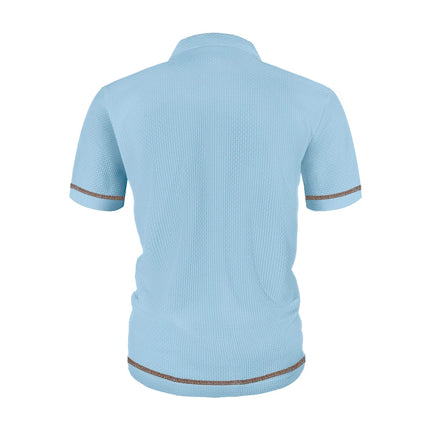 Men's short-sleeved T-shirt with summer ice silk lapel