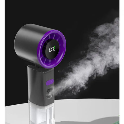Ventilatore Portatile a Spruzzo con Vento Forte e Nebulizzatore d'Acqua, Ventilatore Portatile Silenzioso con Nebulizzazione, Ventilatore Pieghevole Ricaricabile USB di Piccole Dimensioni