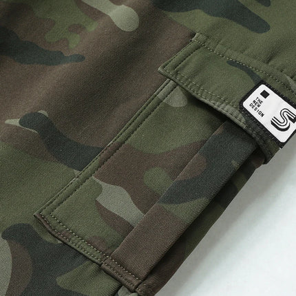 Men's  Camouflage Cargo Pants Sweatpants Outdoor Bunched Long Trousers  Casual Autumn Multi-Pocket Durable Workwear Male Trouser