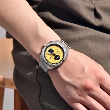 PAGANI DESIGN 2026 Nuovo Orologio al Quarzo con Quadrante Panda, Tutto in Acciaio, Movimento Giapponese, Cronografo di Lusso, Zaffiro, Luminoso, Impermeabile, Orologio da Uomo